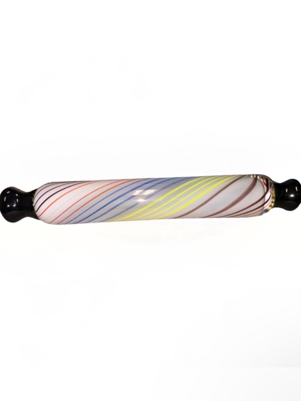 Handblown Glass Rolling Pin  with Multicolor Swirl